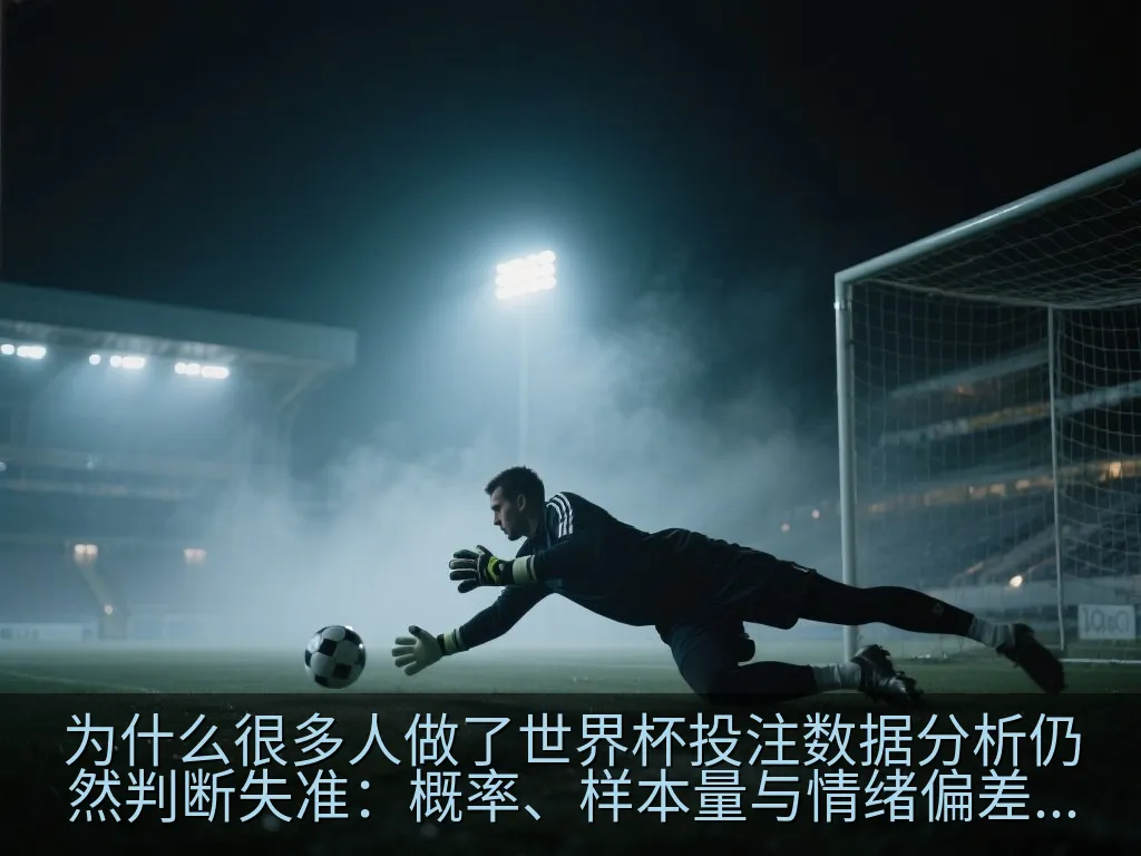 看台人群情绪化反应与冷静数据界面对比，体现情绪偏差